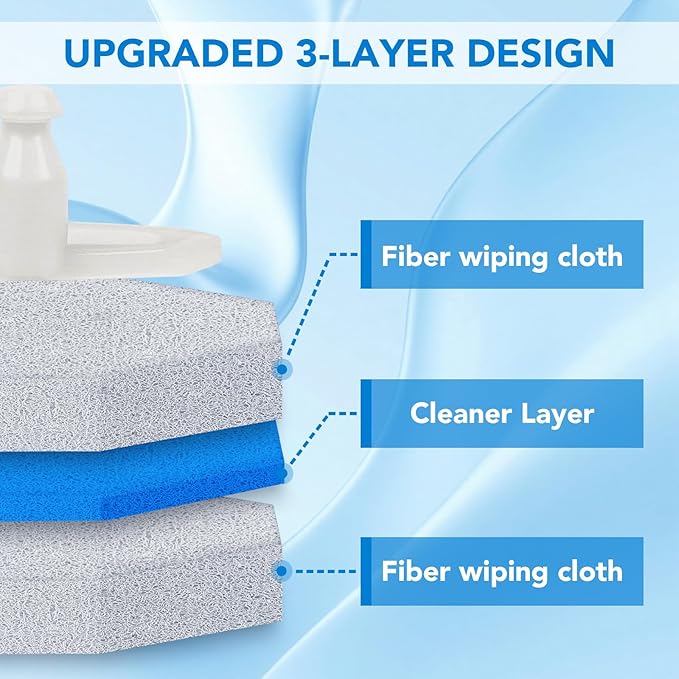 50 Count Toilet Wand Refills for Clorox, Upgrade Scrubbing Fiber Cotton Brush Heads Compatible with Clorox Toilet Wand for Bathroom Efficient Cleaning