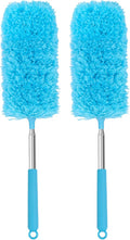 Mini Microfiber Duster for Cleaning, Hand Duster with Extension Pole, Washable Small Duster for Car Interior, Office, Furniture