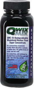 Windshield Washer Fluid Concentrate, 1 Bottle Makes 55 Gallons - 100% Biodegradable Grime & Dirt Remover, Superior Commercial Grade Glass Cleaner, Single