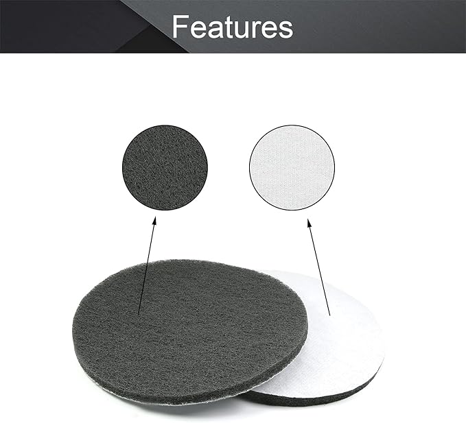 Utoolmart 7 Inch Scrubber Scouring Pads 1000 Grits Drill Scuffing Disc Hoop and Loop Surface Conditioning Disc Replacement Scrub Pads Gray 6Pcs