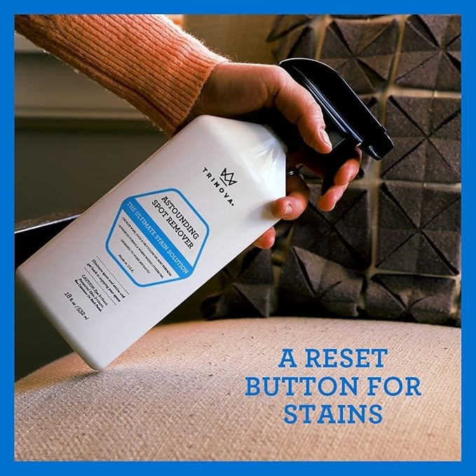 TriNova Astounding Spot Remover - Spot Cleaner for Carpet and Upholstery, Cleans Stains on Couch, Sofa, Fabric & More Removes Red Wine & Coffee Stains with Ease - 18 fl oz