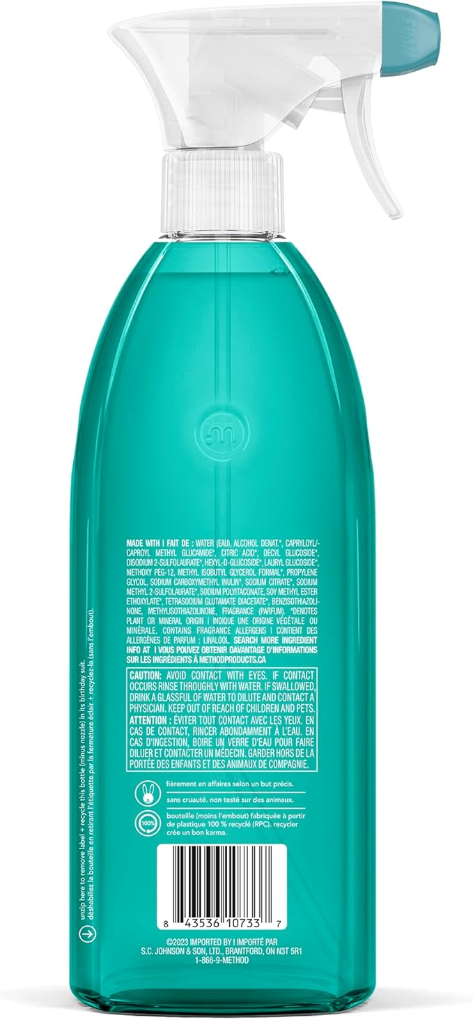 Method Foaming Tub + Tile Cleaner, Cleans Mold + Mildew Stains, Eucalyptus Mint Scent, 28 Fl Oz (Pack of 8)