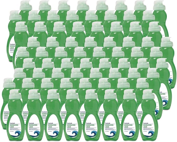 Boardwalk Dishwashing Liquid, Travel Dish Soap, Fresh Scent, 3 fl Ounce Bottle, Case of 72 Bottles