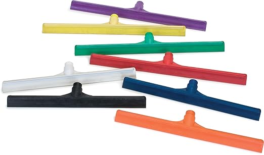 SPARTA 24" Floor Squeegee Replacement Head, Seamless Rubber with Rust-Free Plastic Frame for HACCP Compliance, Heavy-Duty Industrial Use, Thermoplastic Rubber, 24 Inches, Blue