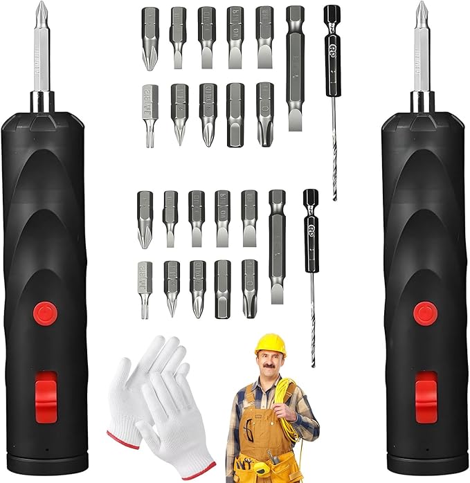 Cordless Electric Screwdriver, Rechargeable Mini Power Screwdriver Kit with Bits, Portable Electric Drill Driver for Home Repair, DIY