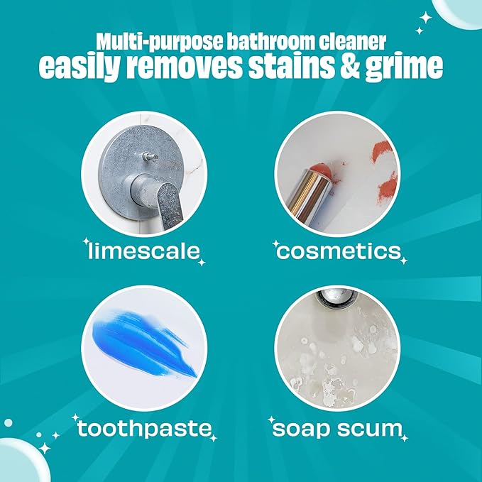 Scrubbing Bubbles Easy Clean Foaming Bleach-Free Bathroom All Purpose Cleaner, Fast-Acting Foam Cleans Limescale, Dirt and Grime on Showers, Sinks, Toilets, Tiles, Counters, & More, 32oz Spray