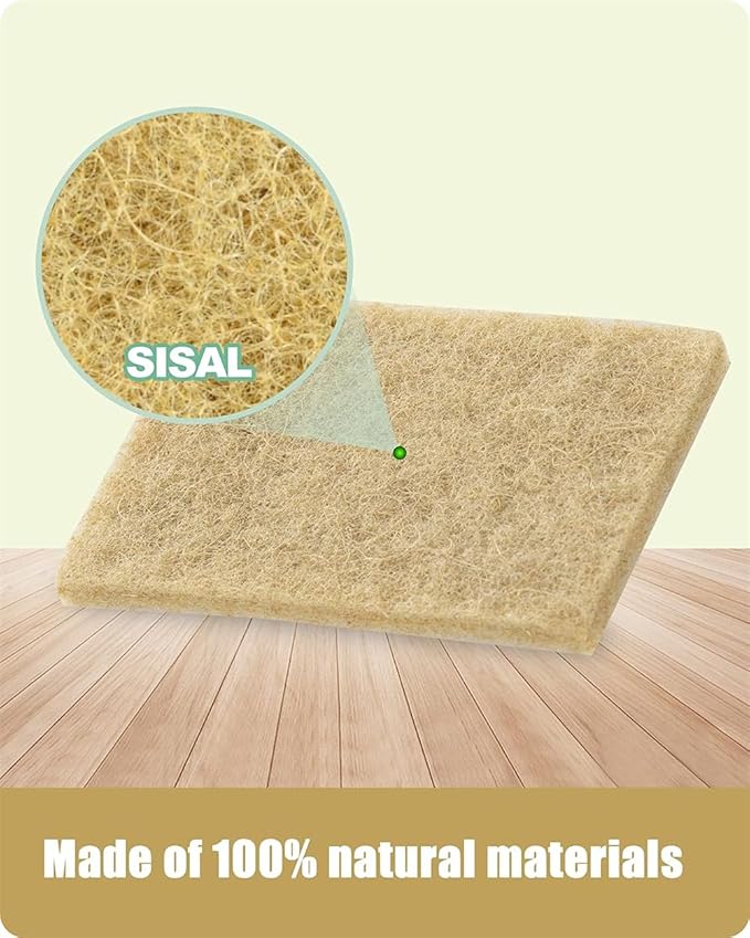 Natural Scouring Pads Biodegradable Scrubbing Pads for Kitchen Cleaning, Dishes, and Pots - Sisal hemp Fiber Scrub Pads for Dishes - Non Scratch Scouring Pads for Pots and Pans (10 Pack)
