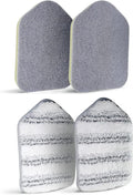 MOSEN Replacement Head Scrubber Pad for Tub Tile Scrubber Brush - Include 2 Scouring Pad and 2 Microfiber Pad