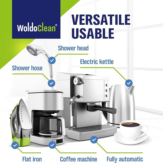 WoldoClean XL Coffee Maker Cleaner & Descaler Tablets - 40 Heavy Duty 16g Tabs, Limescale Remover compatible with Keurig K-Cup, Nespresso Vertuo & Ninja