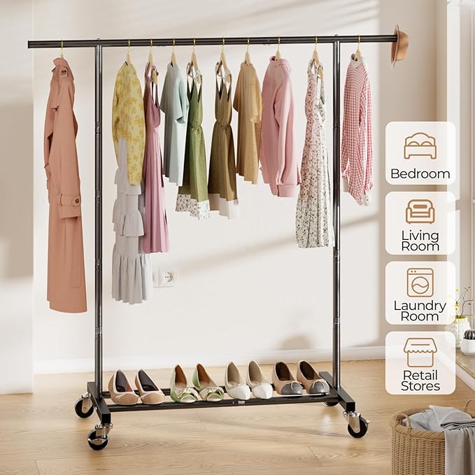 Abiglifty Single Rods Clothes Rack