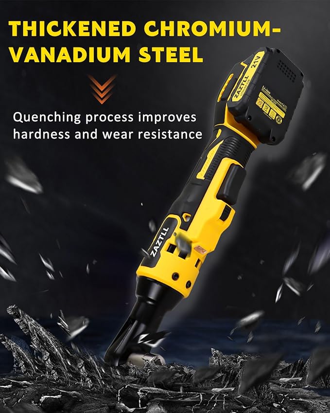 3/8" Cordless Ratchet Wrench,74Ft-lbs Electric Ratchet Wrench, Chargeable Power Ratchet Driver with 2 X 21V Lithium-Ion Battery,7 Sockets, 3" Extension Bar, 1/4" Adapter
