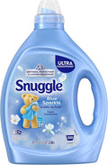 Snuggle Fabric Softener Liquid, Ultra Concentrated, 80 Oz, 200 Medium Loads, Blue Sparkle Fabric Conditioner, Long-Lasting Fresh Scent, Softens, Reduces Static & Fights Wrinkles, Helps Protect Color