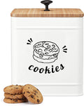 PERFNIQUE Cookie Jar with Lid Airtight, Cookie Tin with Bamboo Lid, Cute Cookie Jars for Kitchen Counter Decorative, 1 Gallon Food Storage Container for Candy, Cookies, Dessert, Farmhouse Home Decor