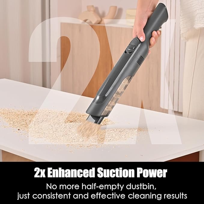 Handheld Vacuum Cordless, Lightweight 1.4lb with Powerful Suction, Charging Dock, Single Touch Empty and Detachable Dust Cup, Portable Mini Car Vac for Home Office and Pet Hair (Medium Gray)