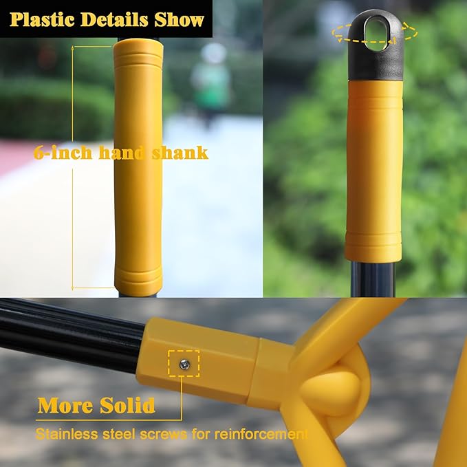 Heavy Duty Broom Outdoor and Indoor, 2 Pack Upgraded Commercial Angle Brooms, Perfect Yellow Broom of House, Kitchen, Garage, Courtyard