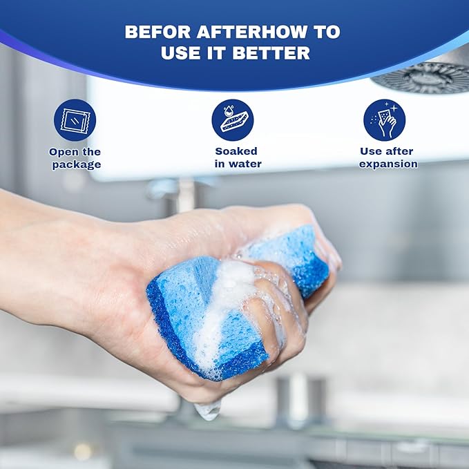 9 Pack Zero Scratch Scrub Sponges, Non-Scratch Dish Scrubbers for Nonstick Pans, Multi-Surface Safe Cleaning Sponges for Kitchen & Bathroom