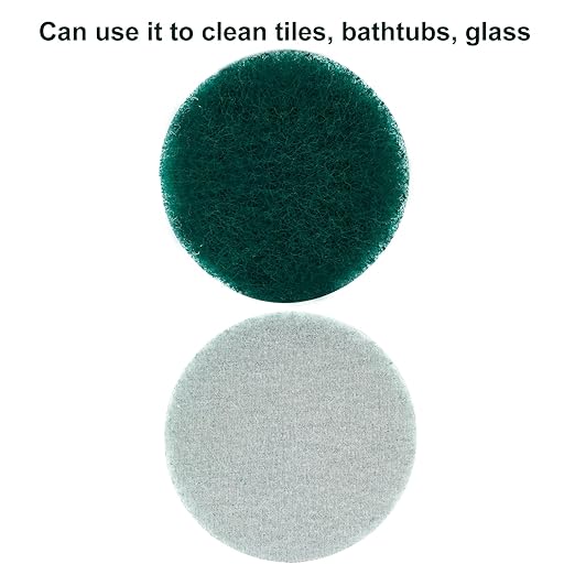 BokWin 8 Pcs 5 Inch Round Scouring Pads Drill Scrubber Pads Hook and Loop Scuff Pads for Clean Polishing(Green)