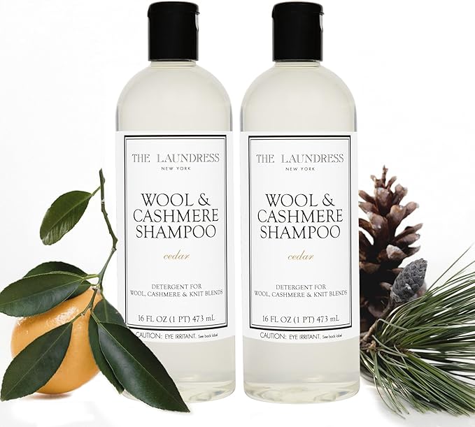 The Laundress Wool & Cashmere Shampoo, Double Concentrated, Cedar Scent, Wool Detergent, Wool wash, Cashmere Shampoo, 16 Fl Oz (Pack of 2)