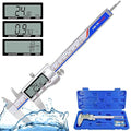 Digital Caliper, Vernier Caliper Measuring Tool with Stainless Steel, Electronic Micrometer Caliper with Large LCD Screen, Auto-Off Feature, Easy Switch from Inch Metric Fraction, (6 Inch//150 mm)