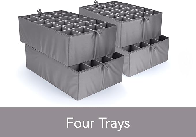 Covermates Keepsakes - Adjustable Zip-Top Storage Box - Configurable FlexGrid Compartments - Heavy Duty Polyester- Reinforced Handles - Stackable Design - Indoor Storage, Red Heather