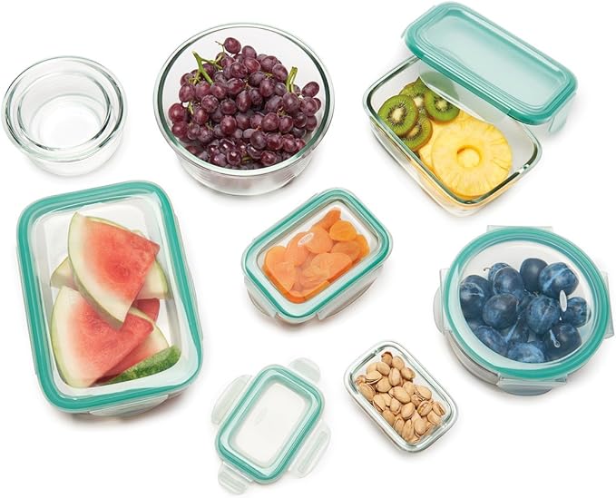 OXO Good Grips 3.5 Cup Smart Seal Glass Rectangle Food Storage Container, Clear (Pack of 2)