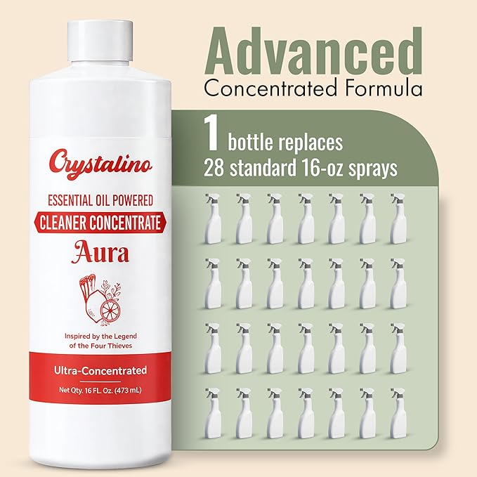 Aura Natural Cleaning Concentrate |16 oz| Tale of French Thieves Cleaner Concentrate, French Thieves Essential Oil Cleaner, Best Non Toxic All Purpose Cleaning Supplies, Inspired Blyss Aroma Mop Soap