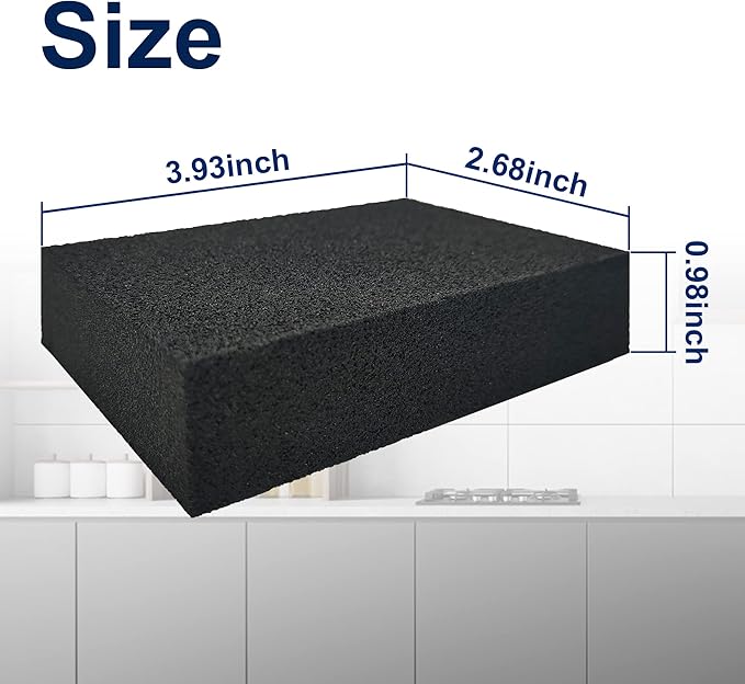 8pc Black Carborundum Sponge Nano Emery Sponges Caspian Stone Pot Clean Brush Rust Eraser Grit Scouring Pads Pot Cleaning Pads with Carborundum Washing Kitchen Cleaner Tool(thickness-1inch)