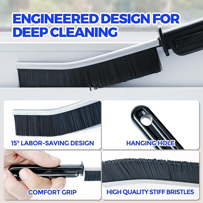 Scrub Brush - 6 Pack, Scrub Brushes for Cleaning, Heavy-Duty Scrub Brush, Stiff Bristles Cleaning Brush, for Kitchen, Bathtub, Floor and Wall Surfaces, Red