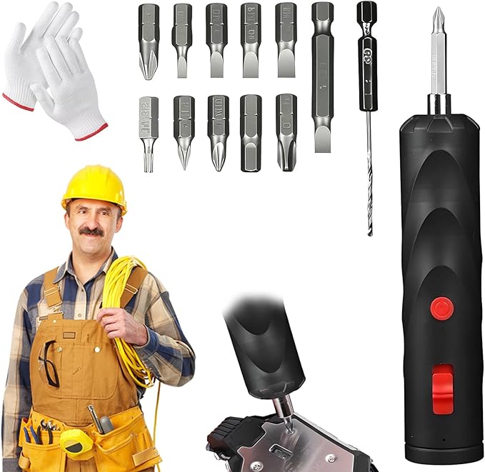 Cordless Electric Screwdriver, Rechargeable Mini Power Screwdriver Kit with Bits, Portable Electric Drill Driver for Home Repair, DIY