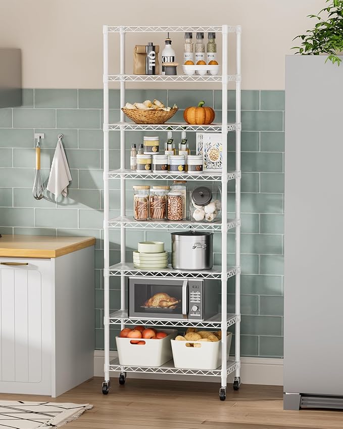 Golpart 8 Tier Adjustable Storage Shelves Heavy Duty Metal Shelf Wire Shelving Unit Organizer Rack for Home Kitchen Office Pantry Room Bathroom Shelving Organizers and Storage Laundry
