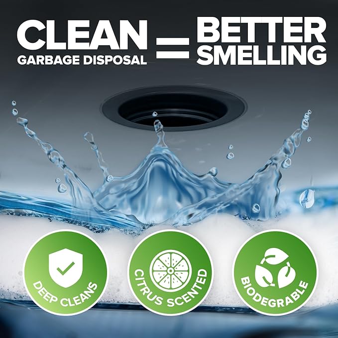 Renuv® Garbage Disposal Cleaner and Deodorizer Tablets Drain Freshener, Deodorizer, Cleaner for Garbage Disposer Cleaners (6 XL Tablets - 6 Months Supply)