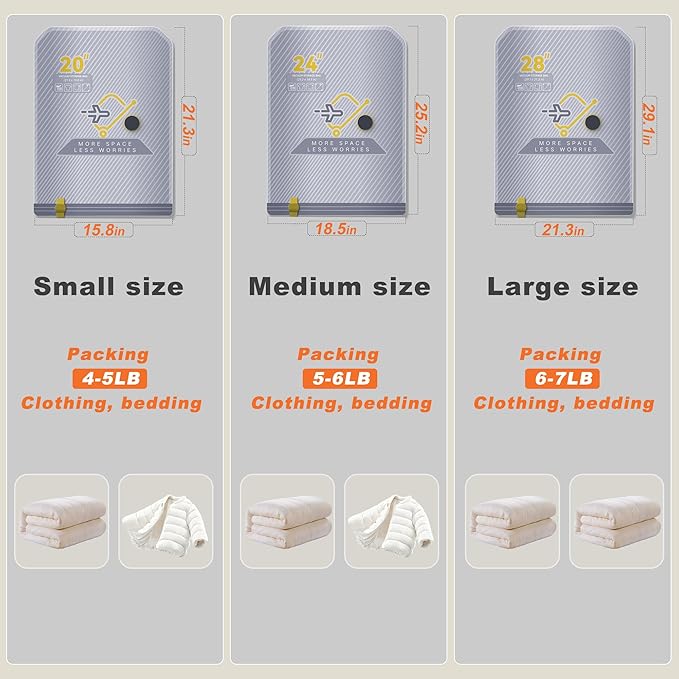 10-Pack Vacuum Bags for Travel with Wireless Rechargeable Pump, Carry-on Size Compression Packing Bags for Luggage & Suitcase, Space Saver for Clothes & Clothing, 10 Combo Travel Size, Fast 3S Vacuum