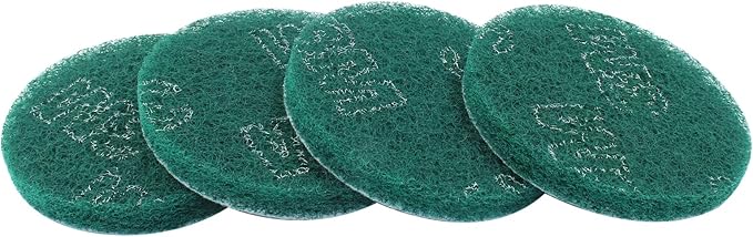 Hordion 8Pcs Scrub Pads Round Scrubber Scouring Pads Abrasive Scuffing Tool for Home Kitchen House Cleaning, Green