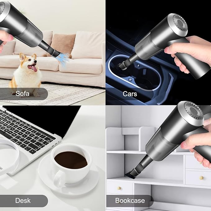 YUNYILAN Cordless Handheld Vacuum Cleaner, High Power Rechargeable Mini Portable Vacuum for Home, Office and Car Cleaning (Black)