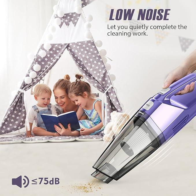 Bossdan Handheld Vacuum Cordless – Car Vac Portable with 8KPA & Multi Accessories & Low Noise, Lightweight Hand Held Vacuum Cordless Rechargeable for Car/Home/Dust/Pet Hair, Mine Portable Vacuum