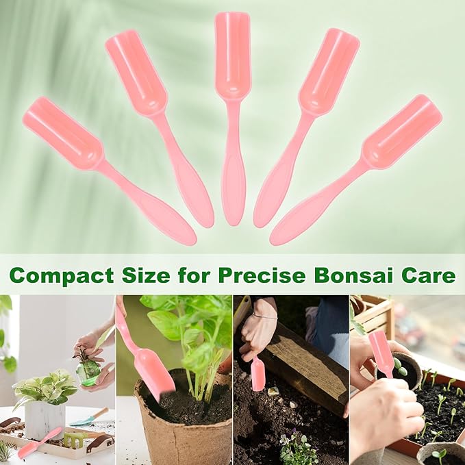 20-Pack Mini Gardening Shovel Spoons, Plastic Garden Soil Scoops for Cultivation Digging Transplanting/Flower Planting/Plant Succulent, Colorful Small Gardening Tools [Pink]