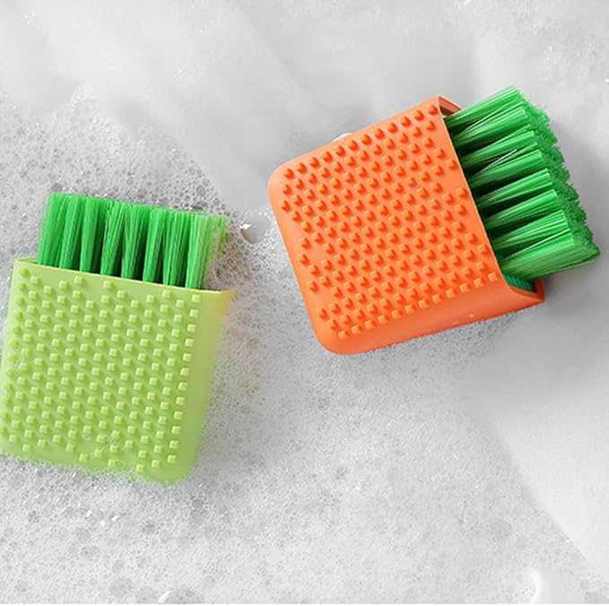 2 Pack Silicone Laundry Brush Scrub Multi-use Household Cloth Washing Brush Dual-use Scrubbing Brush for Clothes Underwear Shoes, Plastic Soft Cleaning Tool