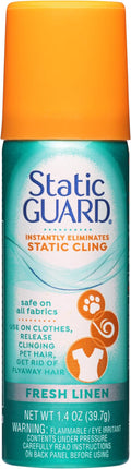 Static Guard Fabric Spray, Fresh Linen Scent, 1.4 Ounce Can