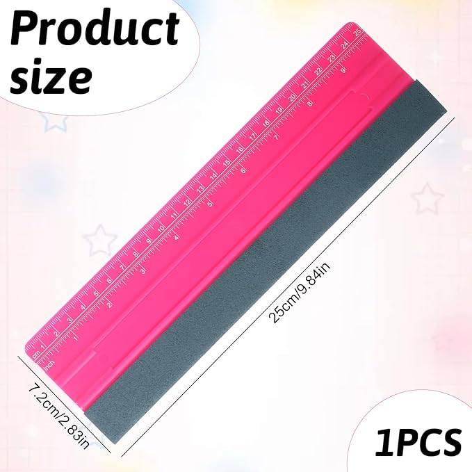 Professional Squeegee for Vinyl, 10 Inch Vinyl Squeegee Tool with Ruler for Wallpaper, Window Film, Craft, Suede