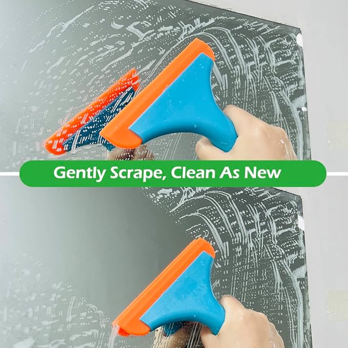 3 Pcs Flexible Silicone Squeegee, FineGood 5.9” Blade Window Squeegee Shower Squeegee for Glass Doors, Car Windshield, Mirror, Window