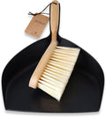 Bamboo Dust Pan & Brush Set, Portable Dustpan & Brush, Perfect For Household Cleaning, Sturdy & Effective Dust Pan, Bamboo Sweeping Brush - Standard