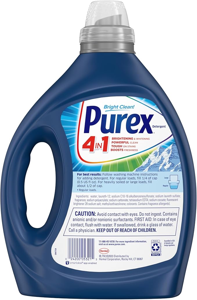 Purex Fresh Mountain Breeze Liquid Detergent – 82.5 fl oz, 165 Loads, Ultra-Concentrated