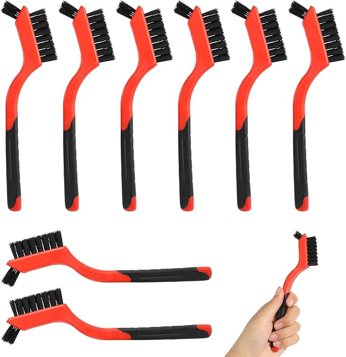8Pcs Nylon Cleaning Brushes, Bristles Scratch Brush Set, Nylon Bristle Brushes Small Cleaning Brushes for Daily Cleaning Dirt Removal