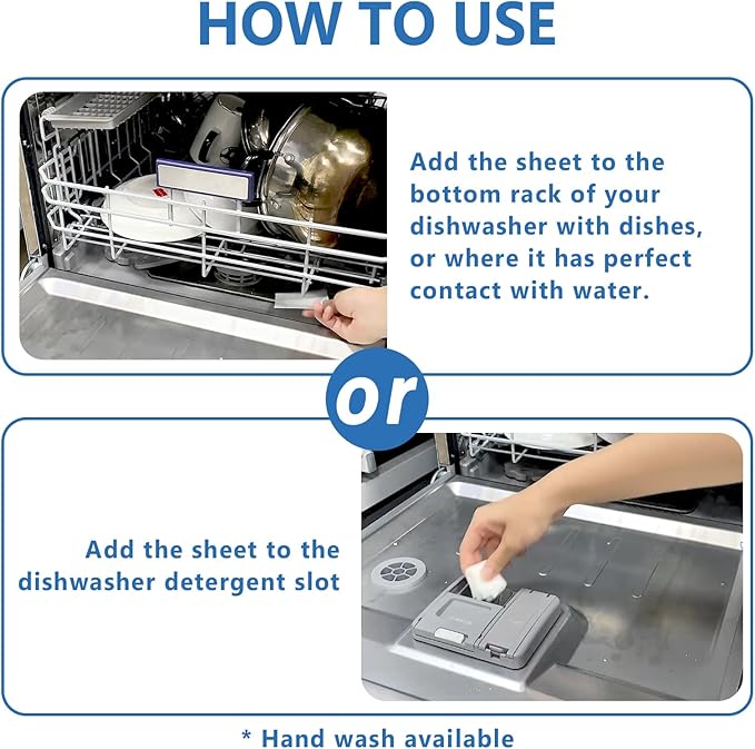 Binbata Upgraded Eco Dishwasher Detergent Sheets Up To 32 Loads, Unscented Plastic Free Dishwashing Soap Strips With High Efficient Solid Enzyme, Leaving Dishes Sparkling Clean