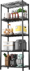 HOMEFORT 5-Tier Wire Shelving 5 Shelves Unit Metal Storage Rack Durable Organizer Perfect for Pantry Closet Kitchen Laundry Organization in Black