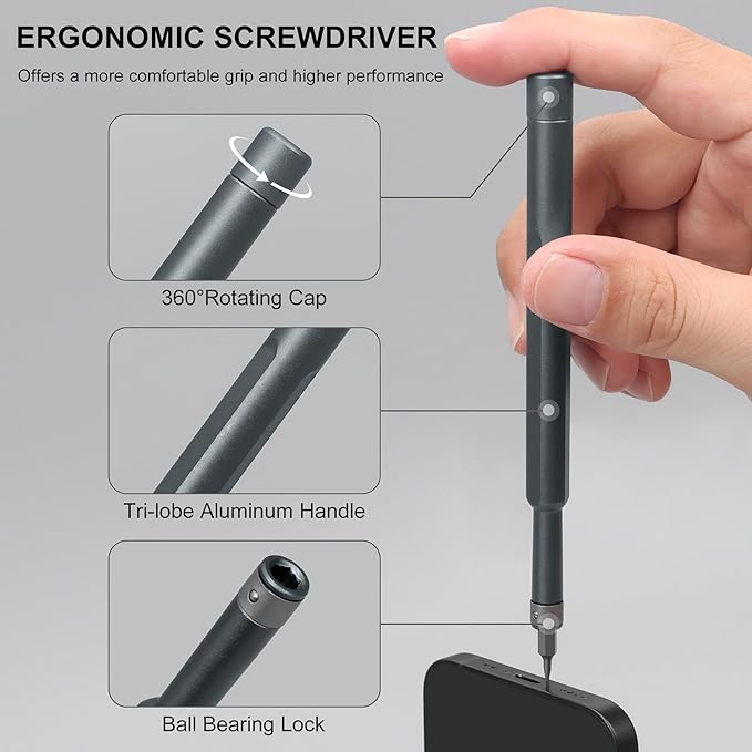 SHARDEN 49 in 1 Precision Screwdriver Set, Small Screwdriver Set with Torx, Pentalobe, Tri-wing, Mini Repair Tool Kit for PC, Laptop, MacBook, Computer, iPhone, PS5, Watch, Glasses, Electronic