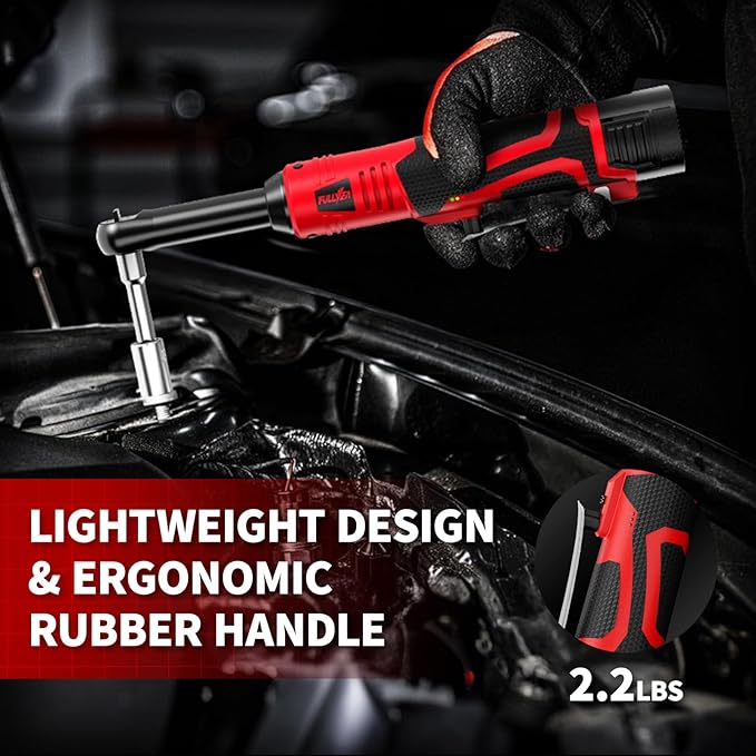 Electric Ratchet Wrench Set,40 Ft-lbs, 550 RPM, 16.8V Cordless Ratchet Wrench 3/8", Variable Speed Power Ratchet Tool Kit with 1/4" Adapter, LED Light, 2 * 2.0Ah Batteries and Fast Charger