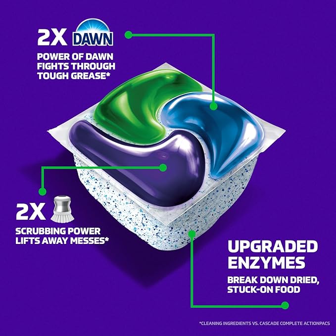 Cascade Platinum Plus Dishwasher Pods, Dishwasher Detergent, Dishwasher Soap, Dish Tabs, Dishwashing Tablets, Dish Detergent, Lemon, Actionpacs, 21 Count