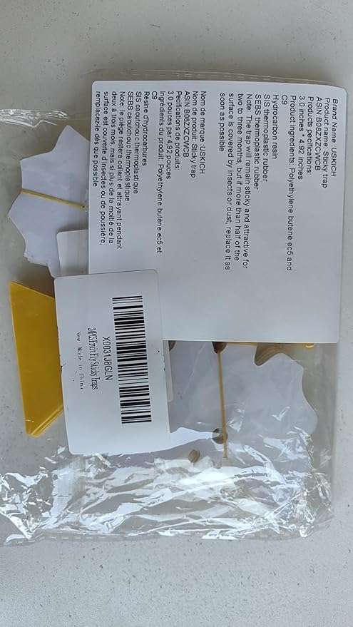 24PCS Fruit Fly Sticky Traps, Fungus Gnat Traps Insect Trap for Plants Kitchen Indoor and Outdoor（24 Light Yellow）
