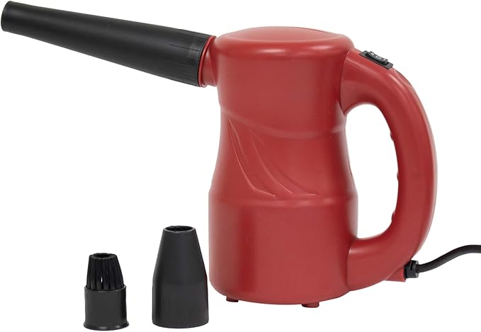 XPOWER A-2S Cyber Duster Electric Air Duster for Dusting, Drying, Inflating, Blowing, Car Detailing, Computer, Leaf Blowing, 90 CFM, 2 Nozzles + 1 Brush, High Performance Motor, Eco-Friendly, Red